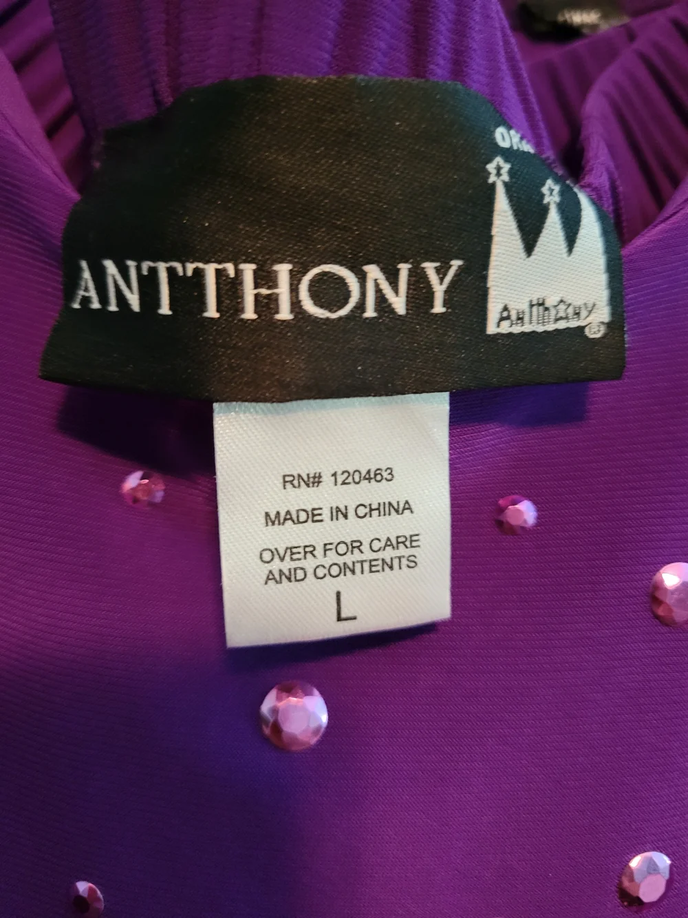 Antthony Purple Cold-Shoulder Sleep Set with Embellished Front